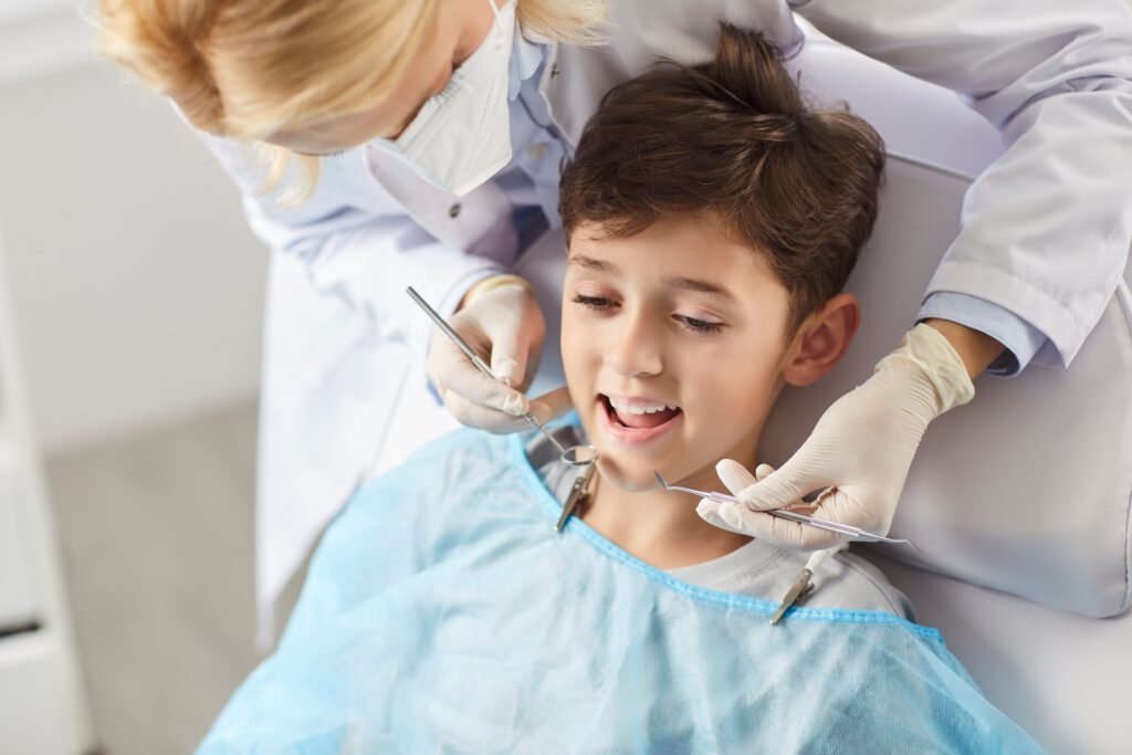 boy in dental office for extraction