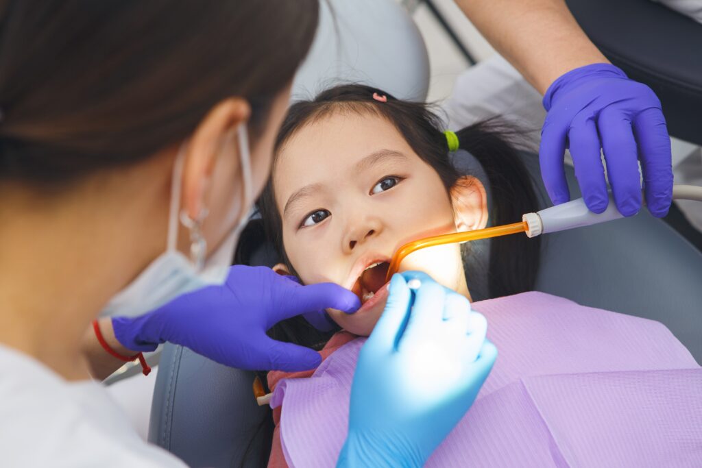little girl at dental check-up